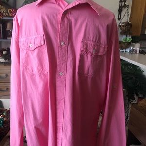 Men’s XXL Pink/salmon long sleeve casual shirt